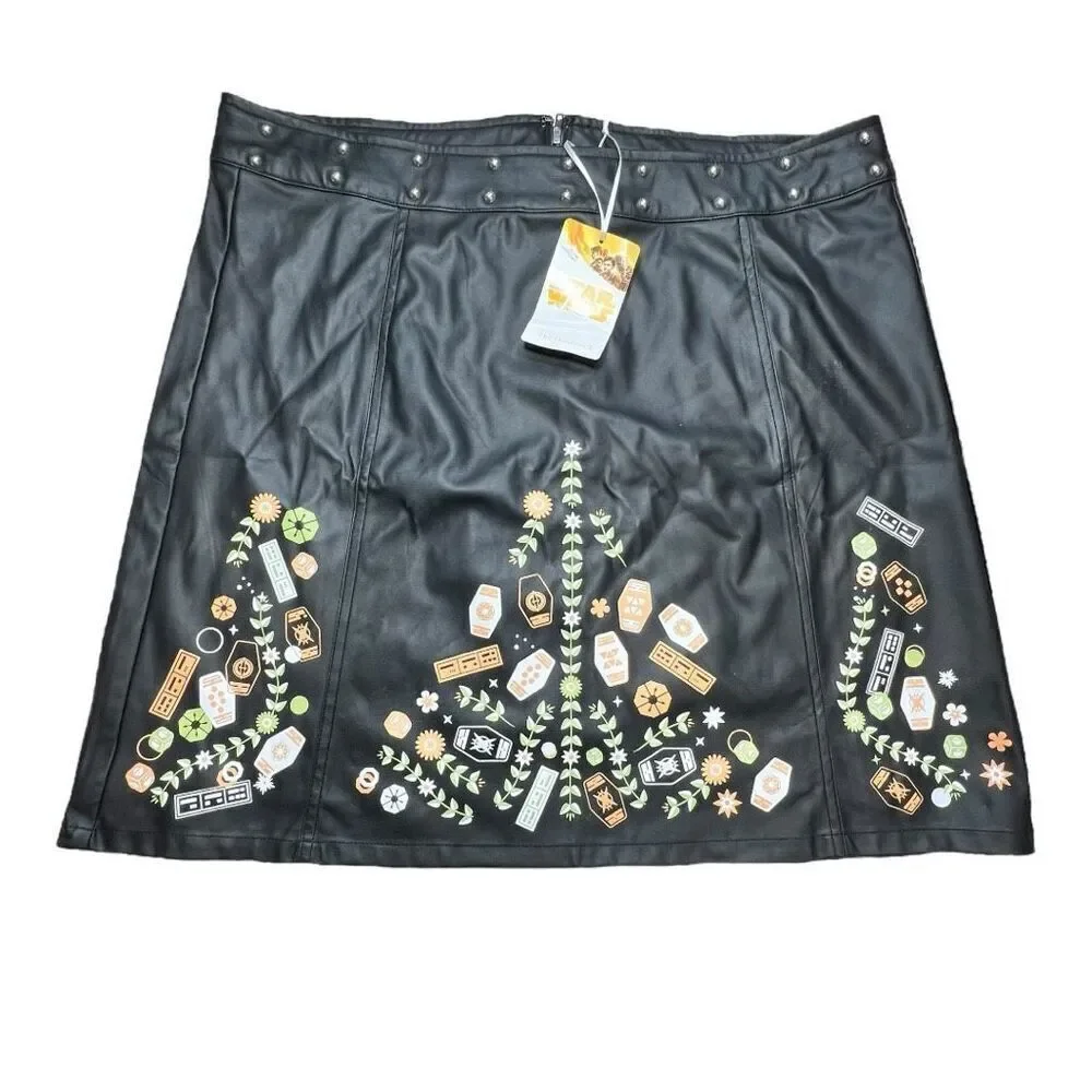 NWT Torrid Her Universe Star Wars Women's Han Solo Faux Leather Skirt Black 16